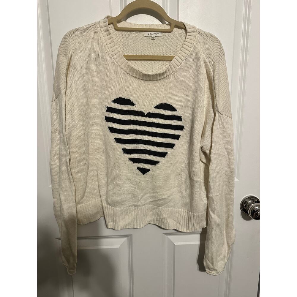 Z SUPPLY Sienna Heart Sweater Large